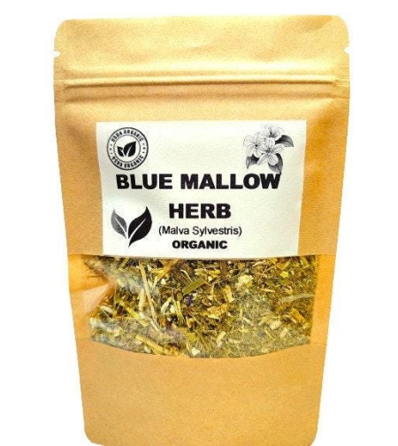 Organic blue mallow herb | malva sylvestris | blue mallow tea | herbal tea | dried herb | organic herb | herba | tea