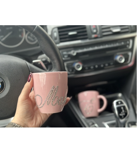 Чаша baby pink с надпис Мама