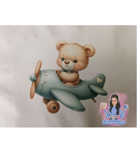 Кърпа (месал) за бебешка погача - '' Мече пилот (синьо) ''