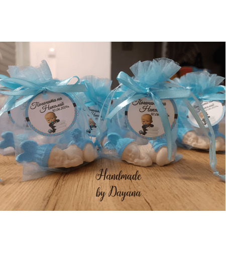 Подаръчета за гости - бебе в синьо