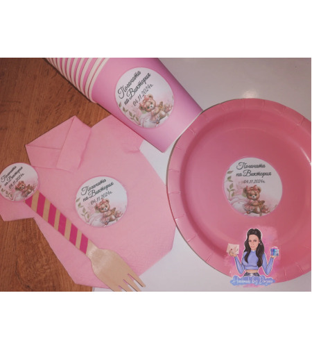 Вилица с декорация '' Мече с панделка ''