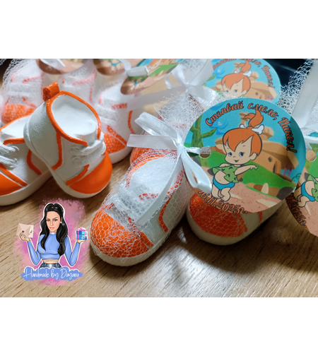 Подаръци за гости - обувка в оранжево ''Пебълс''