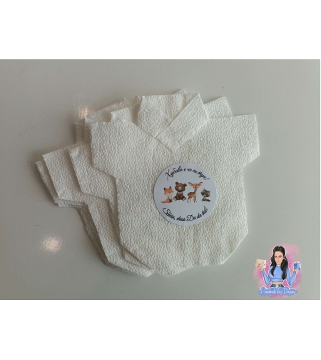 Салфетка във формата на боди '' Горски животни''