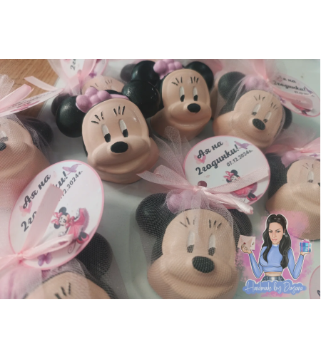 Подаръци за гости - Мини Маус с розова панделка