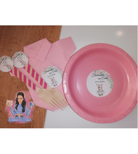 Вилица с декорация '' Зайче с бяла рокля ''