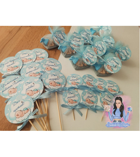 Топери с пожелания ''Бебе в синьо ''