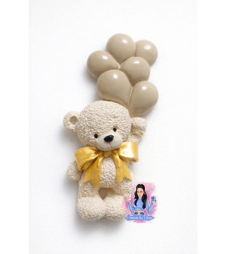 Подаръци за гости - мече с балони (бежови)