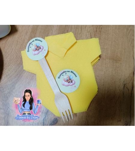 Салфетка боди - '' Пчеличка - жълто ''