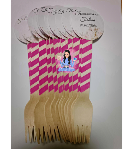 Вилица с декорация '' Зайче с цвете''