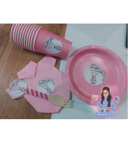 Чиния с декорация ''Чиния с декорация ''Зайче с бяла рокля ''