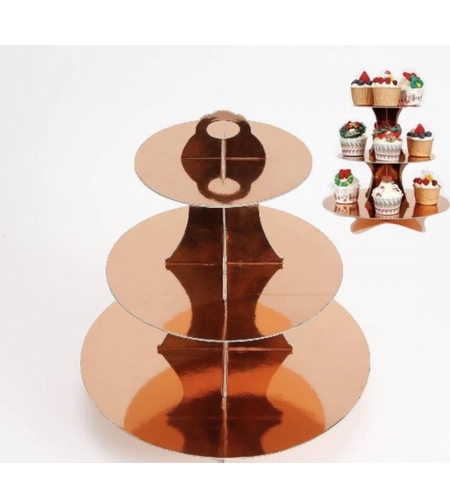 Стойка за мъфини - БЕЗ ДЕКОРАЦИЯ - розово злато