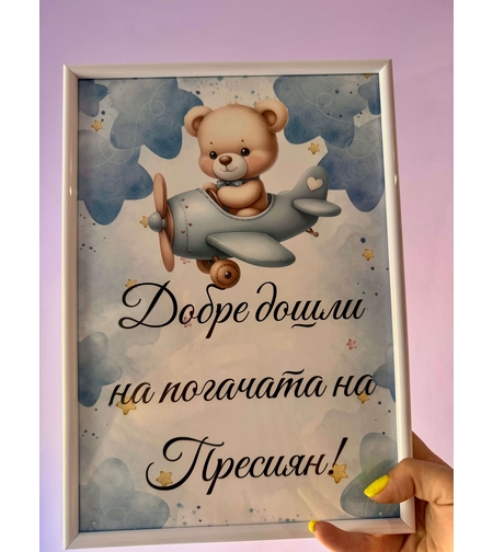 Постер в рамка - '' Мече пилот (синьо) ''