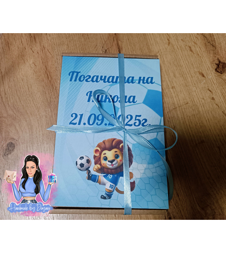 Кутия за съхранение на картите - ''Лъвче футболист''
