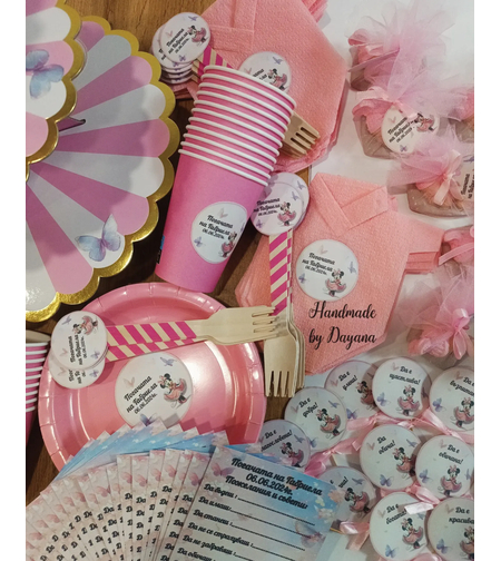 Чаши с персонализирана декорация -'' Мини Маус ''