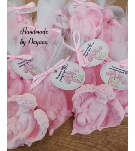 Подаръчета за гости - розово ангелче