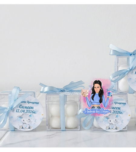 Бъбъл свещ в акрилна кутия