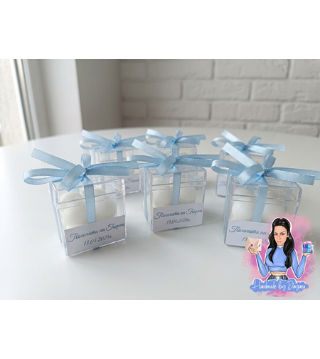 Бъбъл свещ в акрилна кутия