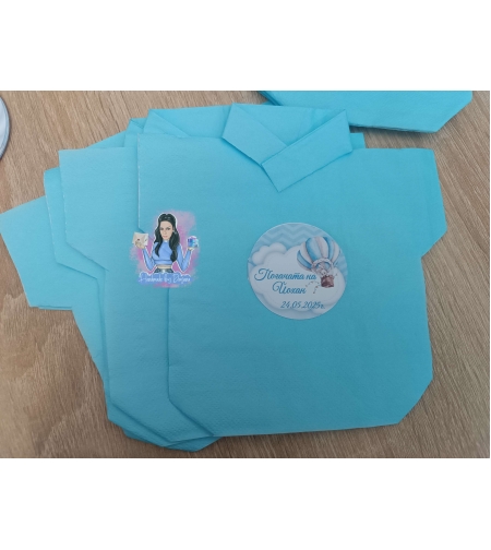 Салфетка във формата на боди '' Зайче с балон''