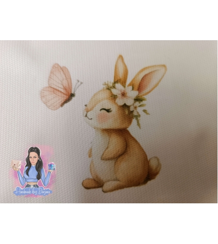 Кърпа (месал) за бебешка погача - '' Зайче с цвете''
