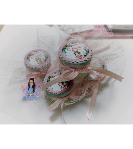 Бурканче със соева свещ и персонализирана декорация ''Зайче със зелени листа''