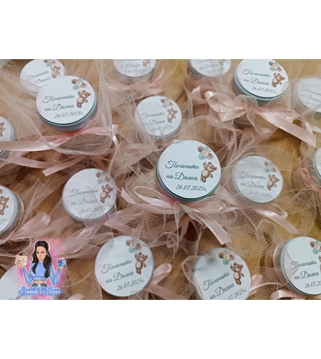 Бурканчета с декорация - мече с балони