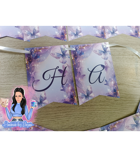 Банер в лилаво с пеперуди