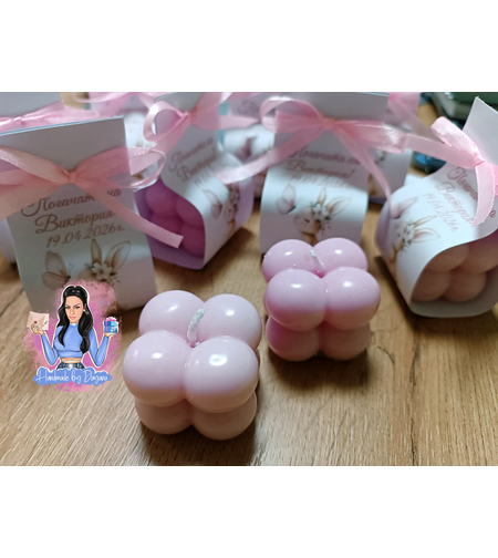 Бъбъл свещ в картонена опаковка 