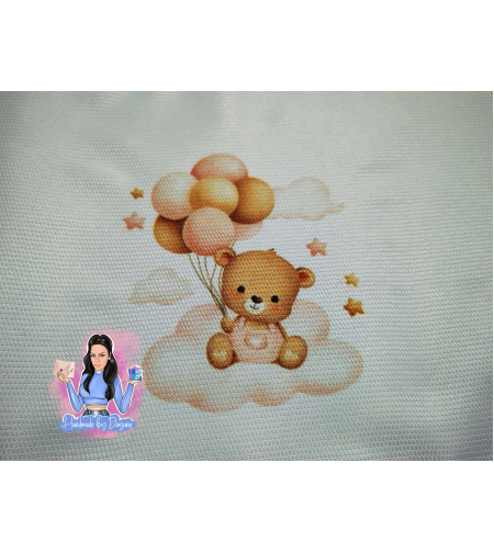 Кърпа (месал) за погача ''Мече с балони - розово''