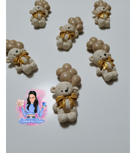 Подаръци за гости - мече с балони (бежови)