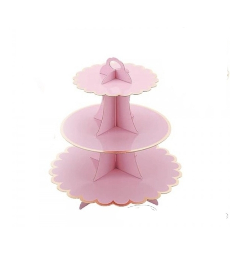 Стойка за мъфини - БЕЗ ДЕКОРАЦИЯ - розова