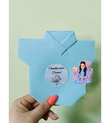 Салфетка с декорация ''Мече пилот – син самолет