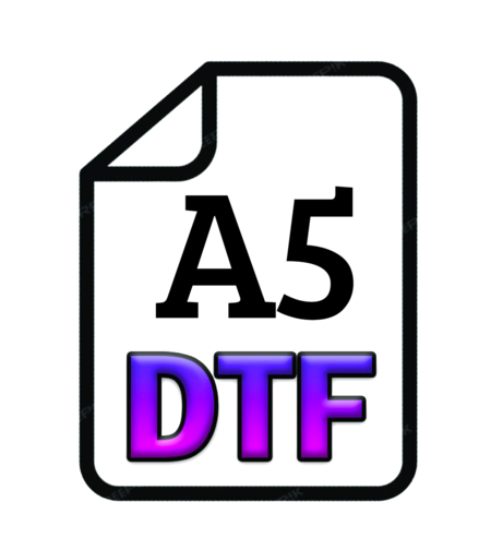 DTF трансфер върху PET фолио с пълноцветен дизайн в размер А5