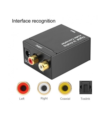 Аудио конвертор, преходник от оптичен аудио кабел към стандартни RCA чинчове