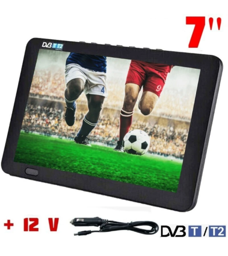 ТЕЛЕВИЗОР НА 12 ВОЛТА NORTHERN CROSS NC-7T, 7 ИНЧА, ВГРАДЕНА БАТЕРИЯ