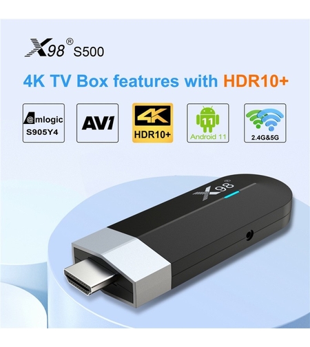 ANDROID MINI TV STICK X98 S500, ANDROID 11, 4 GB RAM, 32 GB ROM