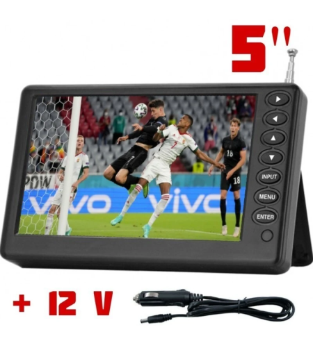 ТЕЛЕВИЗОР НА 12 ВОЛТА NORTHERN CROSS NC-5T, 5 ИНЧА, 12 ВОЛТА, ВГРАДЕНА БАТЕРИЯ