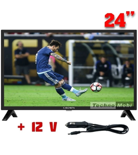 ТЕЛЕВИЗОР НА 12 ВОЛТА CROWN 24JB12V, 24 ИНЧА, DVB-T2/C, USB