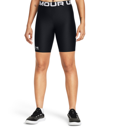 UA HG AUTHENTICS 8IN SHORT Black White Women