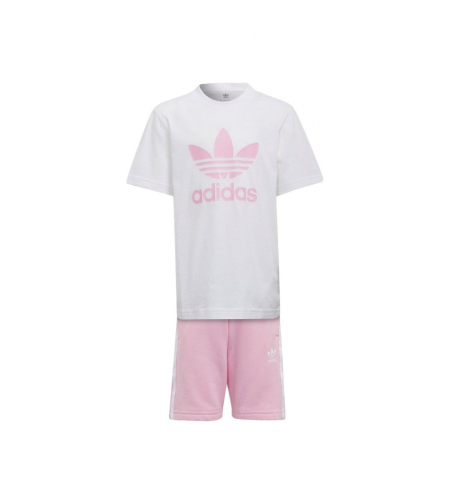 SHORT TEE SET WHITE PINK Kids