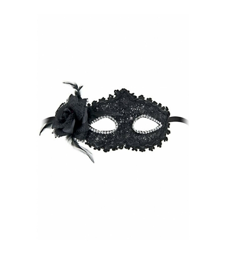 Маска за очи с цвете - Черна Shhh Blindfold Maskarade