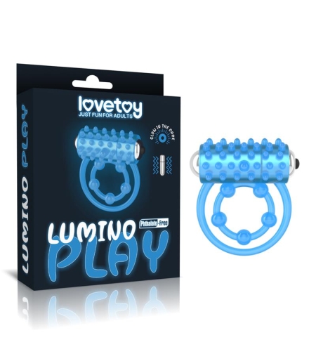 LOVETOY Lumino Play – вибрационен пенис пръстен със синя светлина