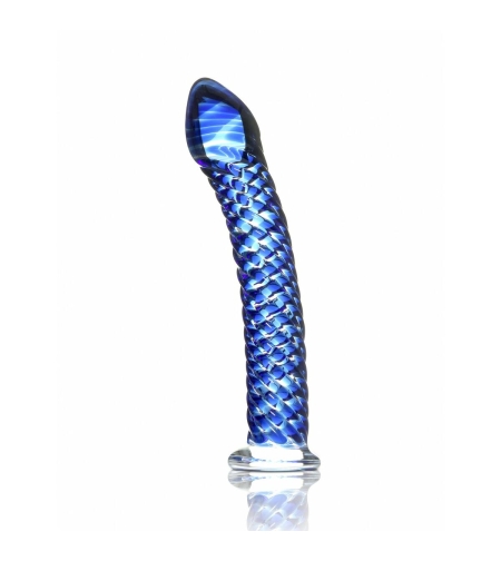 Стъклено Релефно Дилдо Pipedream Icicles Синьо