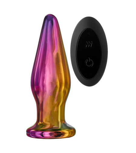 Анална вибрираща тапа с дистанционно Dream Toys Glamour Glass Многоцветна 4,3 см