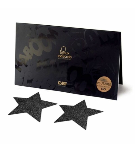Щитета за зърна - Flash Star Черен Bijoux Indiscrets 156 Черен