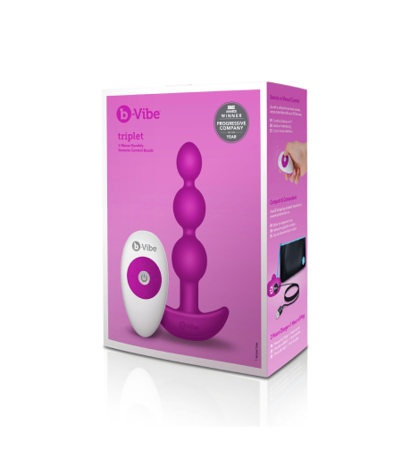 Анални мъниста Triplet Fuchsia B-Vibe 92740 Розов