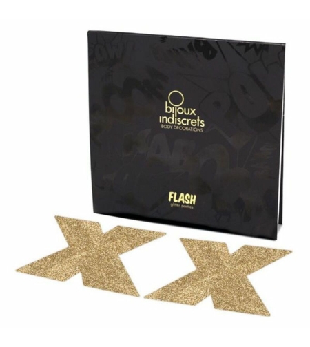 Щитчета за зърна - Flash Cross Златист Bijoux Indiscrets FLASH