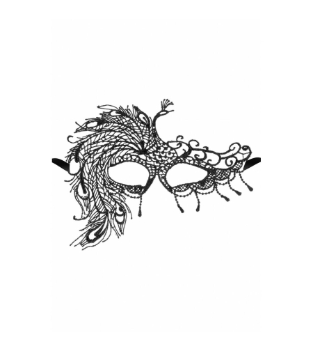 Маска за очи - Черна с пера Shhh Blindfold Maskarade