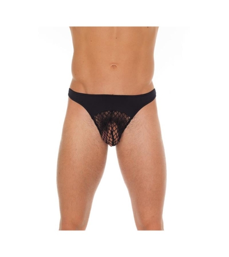 String Fishnet Black One Size – Съблазнителни черни мрежести прашки
