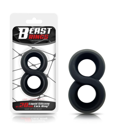 Двоен пръстен за пенис BEAST RINGS 2 см   - 100% течен силикон