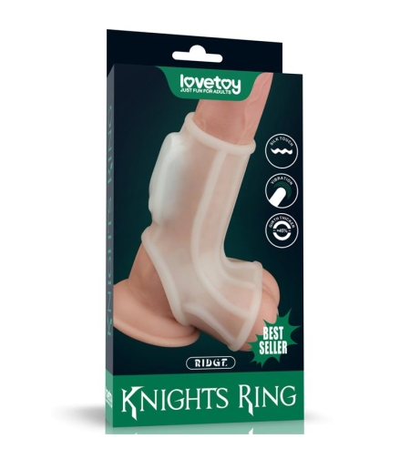 Ръкав за пенис и тестиси LOVETOY с вибрационни ръбове Knights
